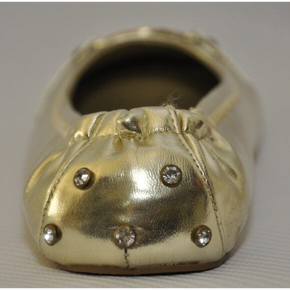 Stuart Weitzman Kids Marjorie Ballet Flat Shoe Gold 5 Pre-Owned - Picture 7 of 11